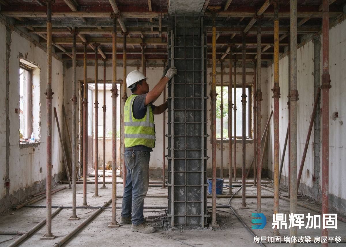 房屋加固施工现场